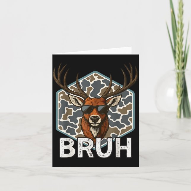 Carte Bruh Deer Hunter Funny Deer Hunting Camo Men Teens (Devant)