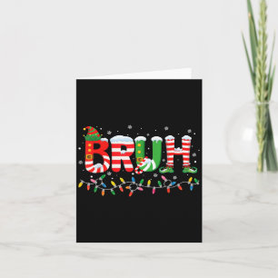 Carte Bruh Elf Squad Joyeux Noël Noël Lumières Snowfla