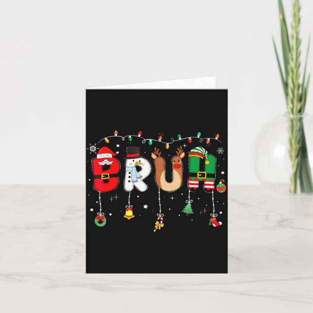 Carte Bruh Funny Christmas Red Plaid Teens Boys Kids Xma (Devant)
