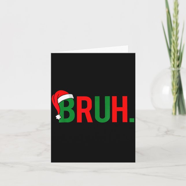 Carte Bruh Funny Christmas Red Plaid Teens Boys Kids Xma (Devant)