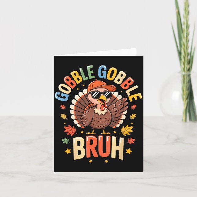 Carte Bruh Funny Thanksgiving Turkey Gobble Shirt Boys G (Devant)