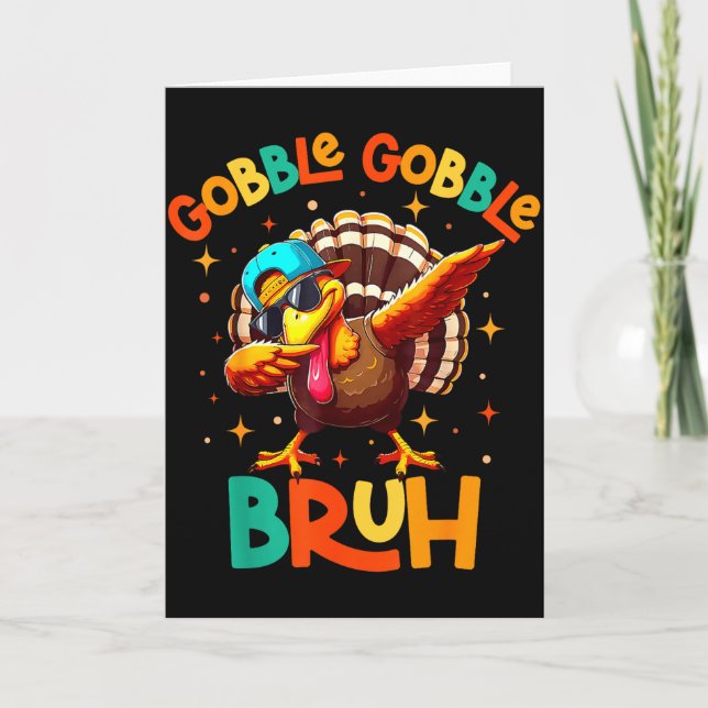 Carte Bruh Funny Thanksgiving Turkey Gobble Shirt Boys G (Devant)