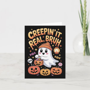 Carte Bruh Ghost Halloween mignon Ghost Trump Ou Treat K