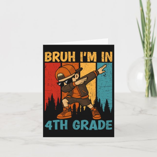 Carte Bruh I'm In 4th Grade Dabbing Boy Stu (Devant)