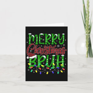 Carte Bruh Joyeux Noël Rouge Plaid Ados Garçons Enfants