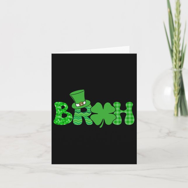 Carte Bruh mème drôle Jour de la Saint Patrick Shamrock  (Devant)