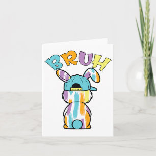 Carte Bruh Pâques jour drôle lapin coloré lapin lapin la