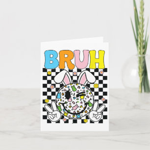 Carte Bruh Pâques Jour Funny Oeufs lapins Super Sourire 