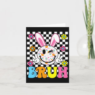 Carte Bruh Pâques Jour Funny Oeufs lapins Super Sourire