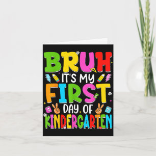 Carte Bruh premier jour de maternelle enseignants rétro