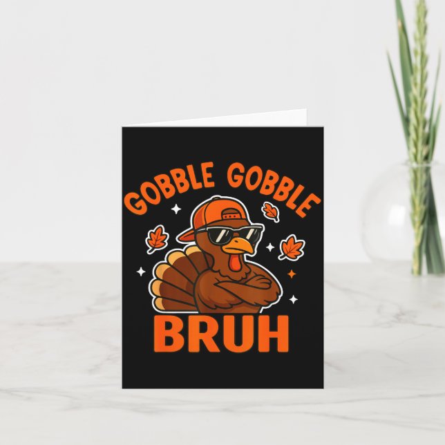 Carte Bruh Thanksgiving Turkey Gobble Shirt Kids Teens B (Devant)