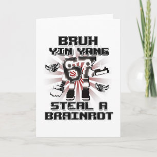 Carte Bruh Yin Yang 67 Six Seven 6-7 Drôle Brainrot Pour
