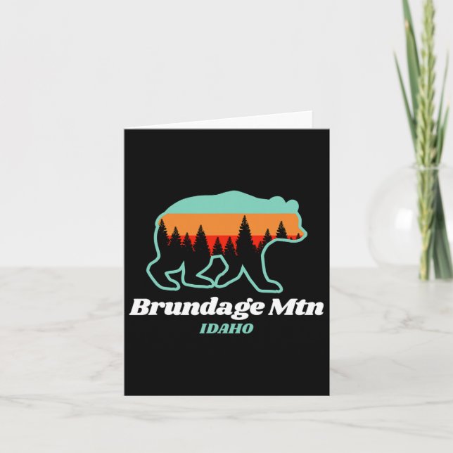 Carte Brundage Mountain Idaho Ski Snowboard Ours (Devant)