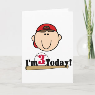 Carte Brunette Boy Baseball 3e Anniversaire Tshirts