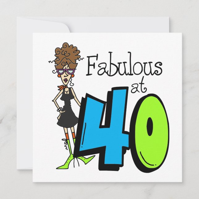 Carte Brunette Fabulous à 40 Anniversaire (Devant)
