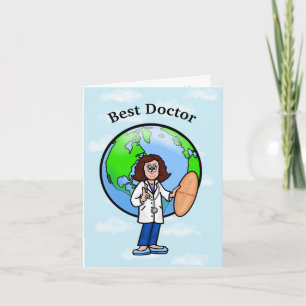 Carte Brunette Femme Doctor Greeting Card