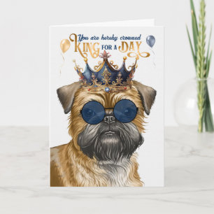 Carte Brussels Griffon Dog King pour une journée d'anniv