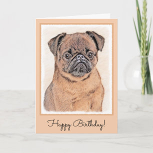 Carte Bruxelles Griffon Smooth Painting Original Chien A