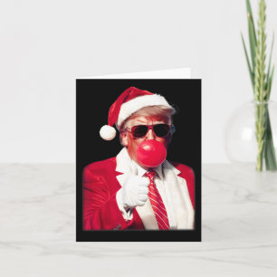 Carte Bubblegum Trump souffler bulle gomme Noël rose