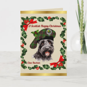 Carte Buchan Scottie Chien Noël personnalisé