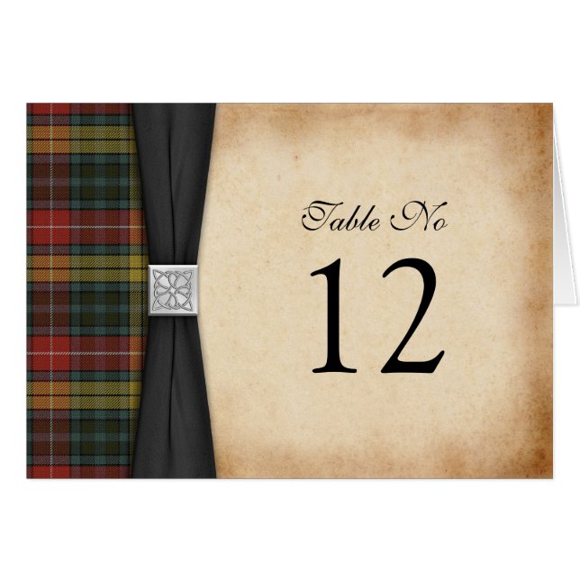 Carte Buchanan Patiné Tartan Mariage (Devant horizontal)