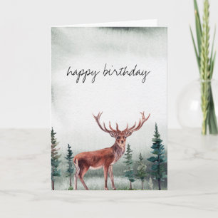 Carte Buck Deer Joyeux Anniversaire Personnalisé