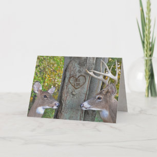 Carte buck et faire avec le coeur sur l'arbre