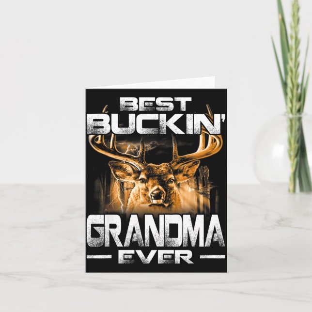 Carte Buckin' Grandma Ever Shirt Deer Hunting Bucking Fa (Devant)