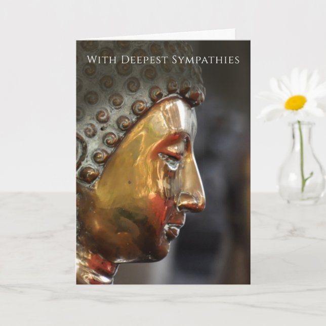 Carte Buddhist Sympathy Card with Buddha Image (Petite plante)