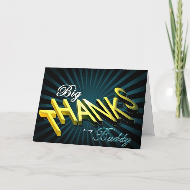 Carte Buddy Big Merci Big Merci Star explosion rayures (Devant)