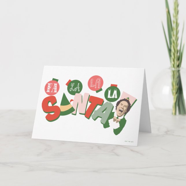 Carte Buddy l'Elfe | Fa La La La Père Noël (Devant)