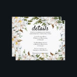 Carte Budget/Elégante Détails Mariage. Invitation<br><div class="desc">Elégante aquarelle cadre floral Budget Mariage Détails Carte. Les détails de votre événement peuvent être customisés dans n'importe quelle couleur ou taille de police de votre choix. Un moyen facile et pratique de plaire à vous et à vos clients mariages !</div>