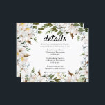 Carte Budget/Elégante Détails Mariage. Invitation<br><div class="desc">Elégante aquarelle cadre floral Budget Mariage Détails Carte. Les détails de votre événement peuvent être customisés dans n'importe quelle couleur ou taille de police de votre choix. Un moyen facile et pratique de plaire à vous et à vos clients mariages !</div>