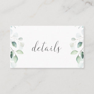 Carte Budget Eucalyptus Green Mariage Détails