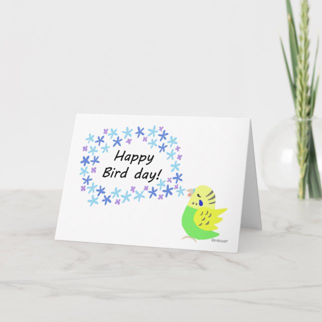 Carte Budgie Budgerigar Parakeet Cute Bird anniversaire (Devant)