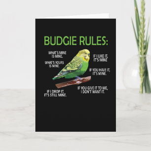 Carte Budgie Propriétaire Budgie Lover Parakeet Bird Bud