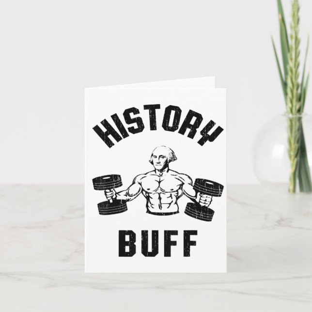 Carte Buff d'histoire drôle George Washington Workout ,  (Devant)