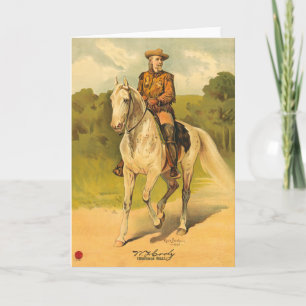 Carte Buffalo Bill Cody à cheval
