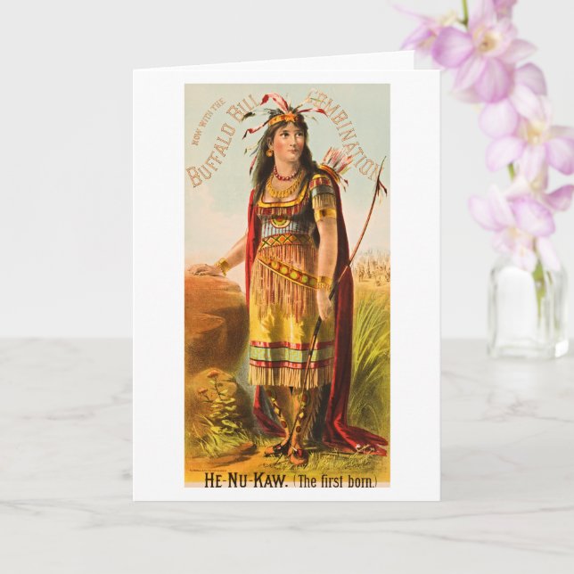 Carte Buffalo Bill Handsomest Indian Maiden 1880 (Orchidée)