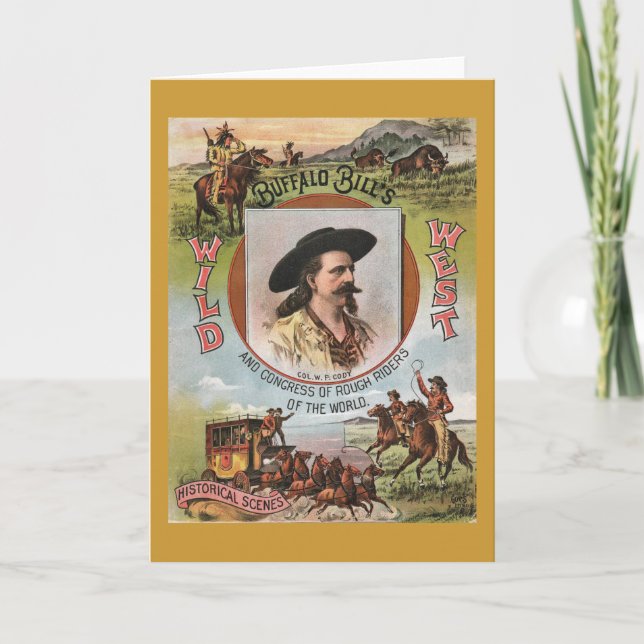 Carte Buffalo BillsWild West Show 1893 Annonce Vintage (Devant)