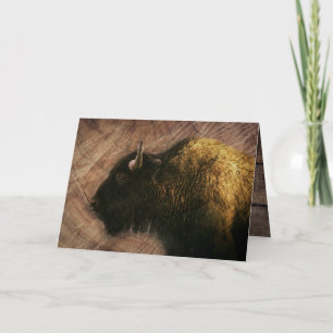 Carte Buffalo de bison de bois
