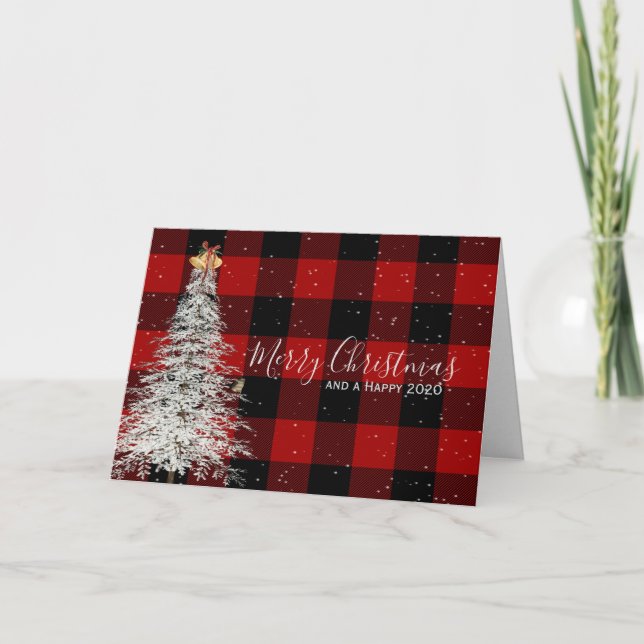 Carte Buffalo plaid Noël et nouvelle année (Devant)