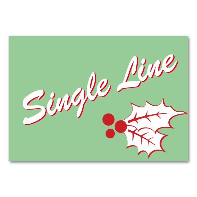 Carte Buffet personnalisée Holly de Noël (Devant)