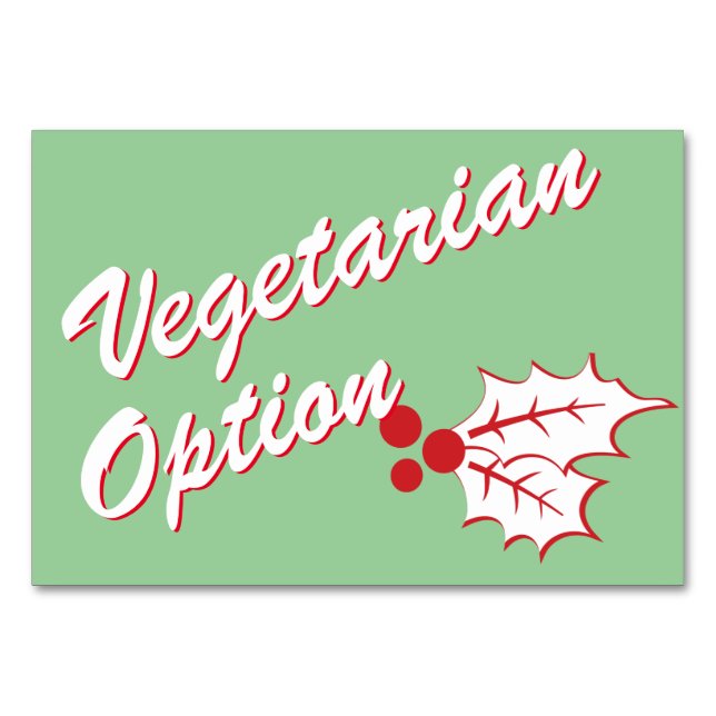 Carte Buffet personnalisée Retro Holly Holiday (Devant)