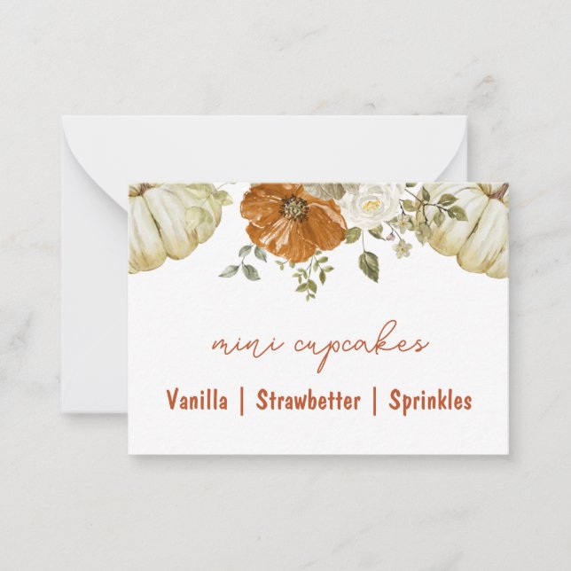 Carte Buffet Petit Baby shower Citrouille (Devant)