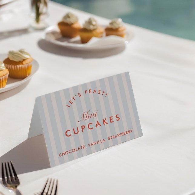 Carte Buffet Vintage Bachelorette Bleu & Rouge (Buffet Card Vintage Blue & Red Bachelorette)