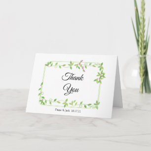 Carte Bufs roses sur Merci Mariage Lierre Vert