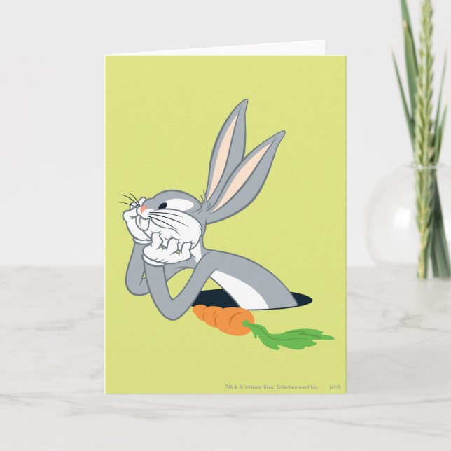 Carte BUGS BUNNY™ avec Carotte (Devant)