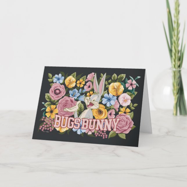 Carte BUGS BUNNY™ Broderie Florale Graphique (Devant)