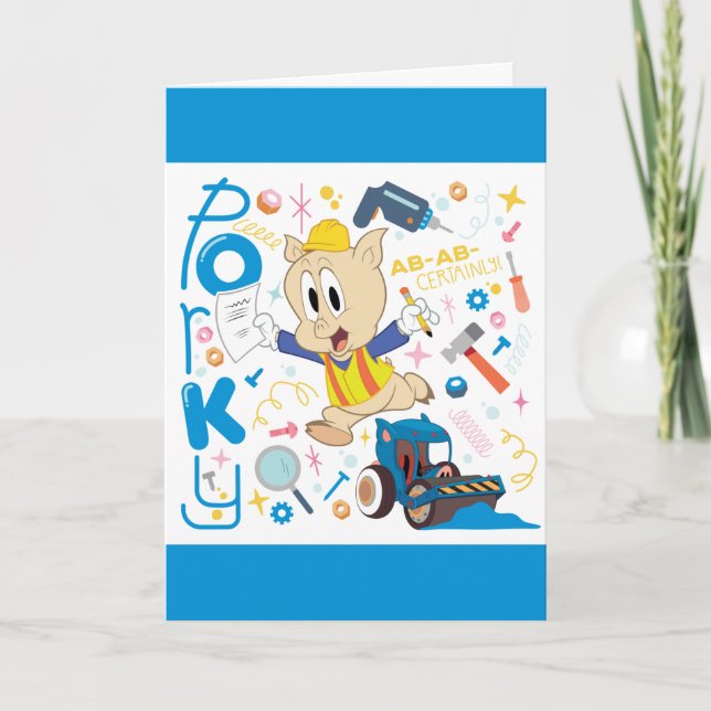 Carte BUGS BUNNY BUILDERS™| Porky Pig Work Tools (Devant)